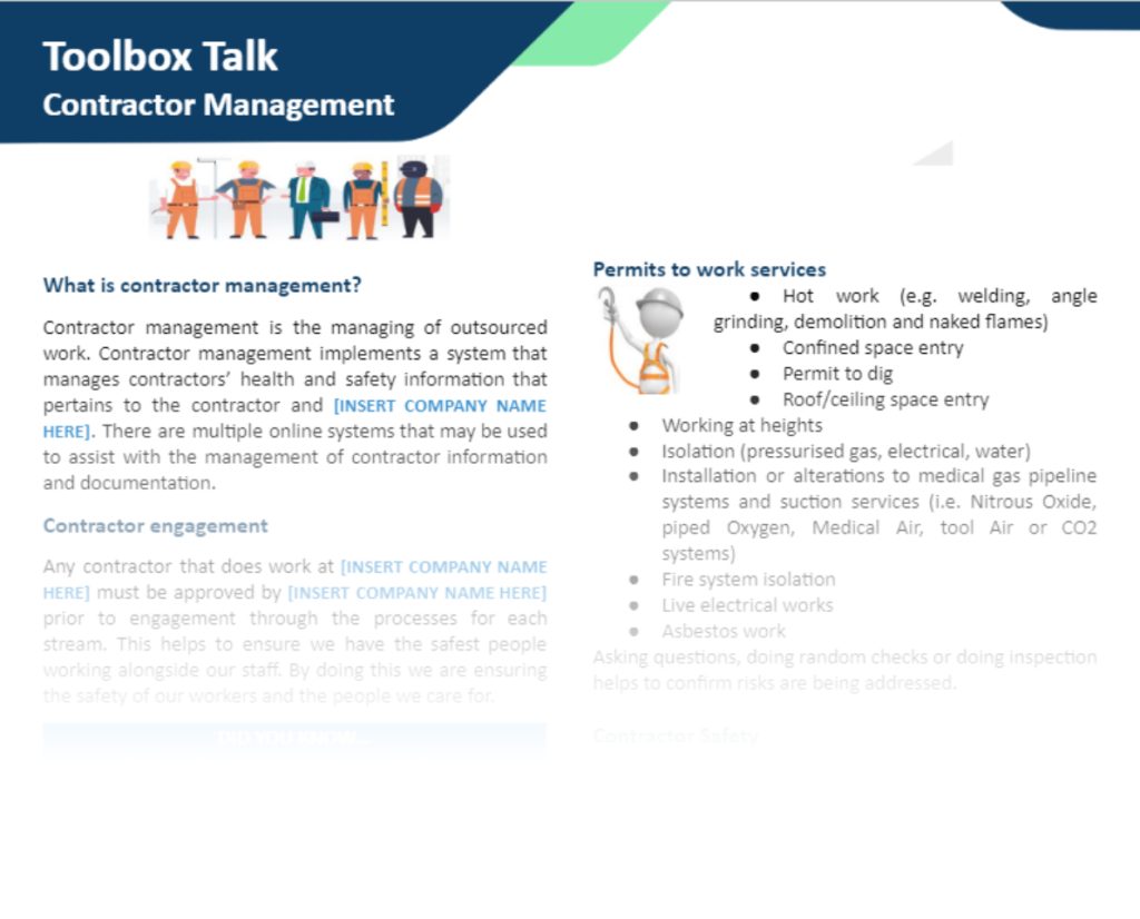Contractor WHS Management