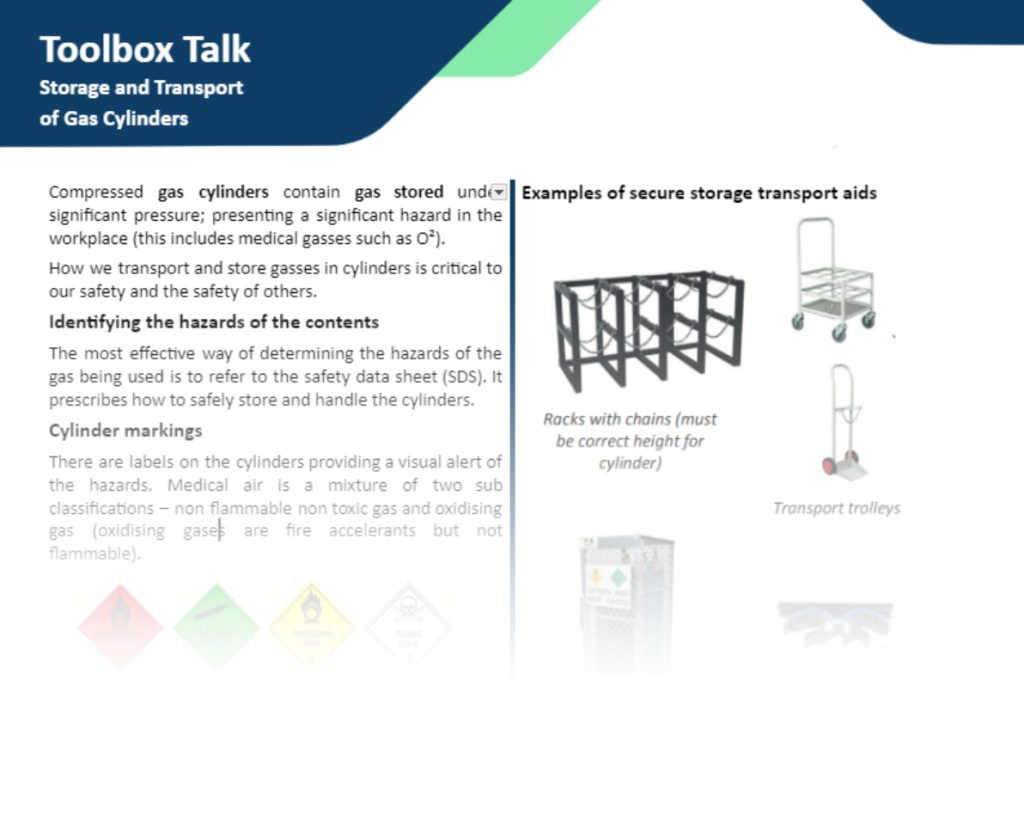 Gas - Storage and Transport of Gas Cylinders